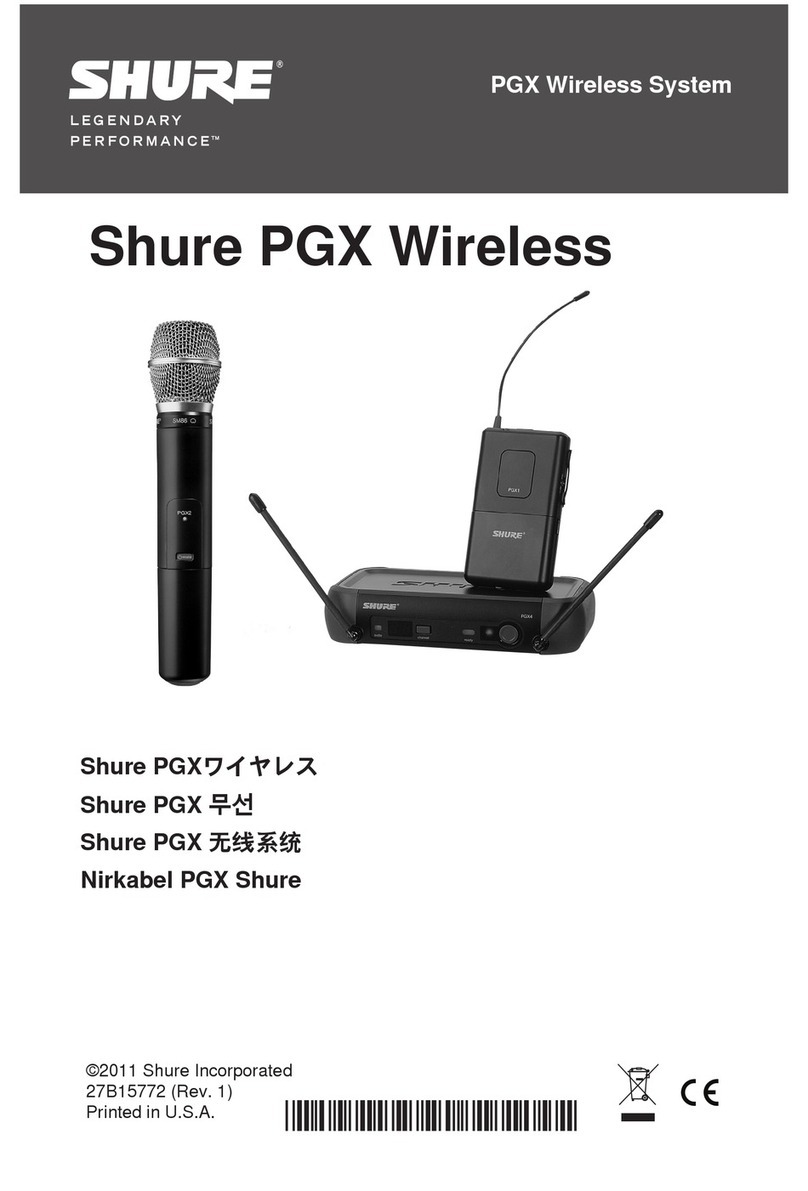 Shure PGX Wireless System User manual