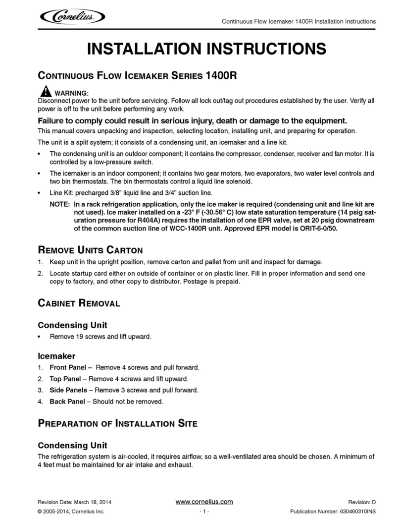 Cornelius CONTINUOUS FLOW ICEMAKER 1400R User manual