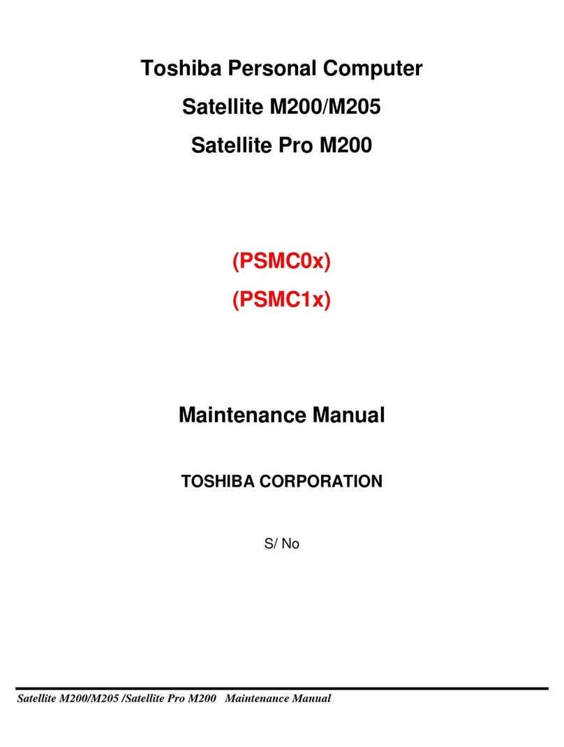 Toshiba Satellite M205 Maintenance manual