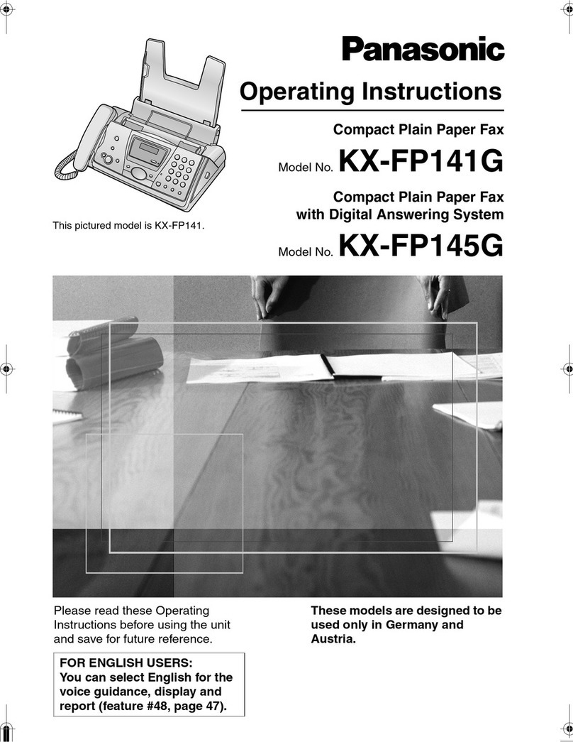 Panasonic KX-FP141G User manual Panasonic KX-FP141G User manual