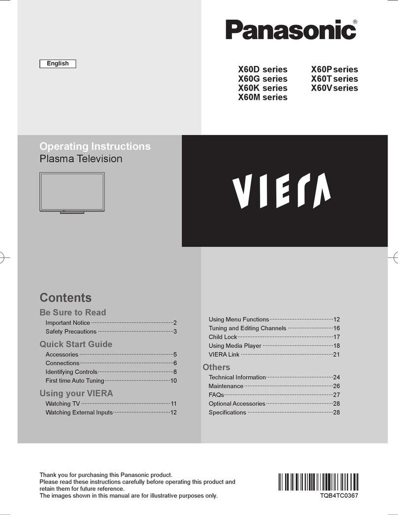 Panasonic Viera X60D series operating instructions