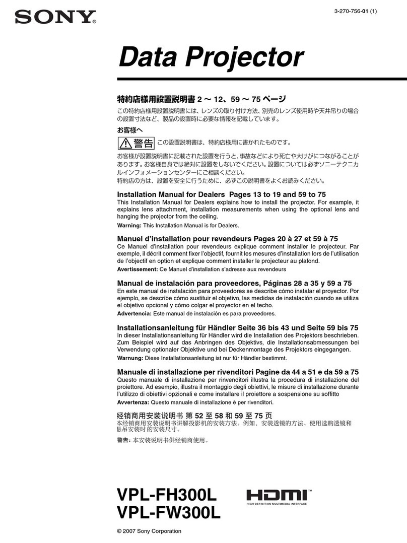 Sony HDMI VPL-FH300L installation manual