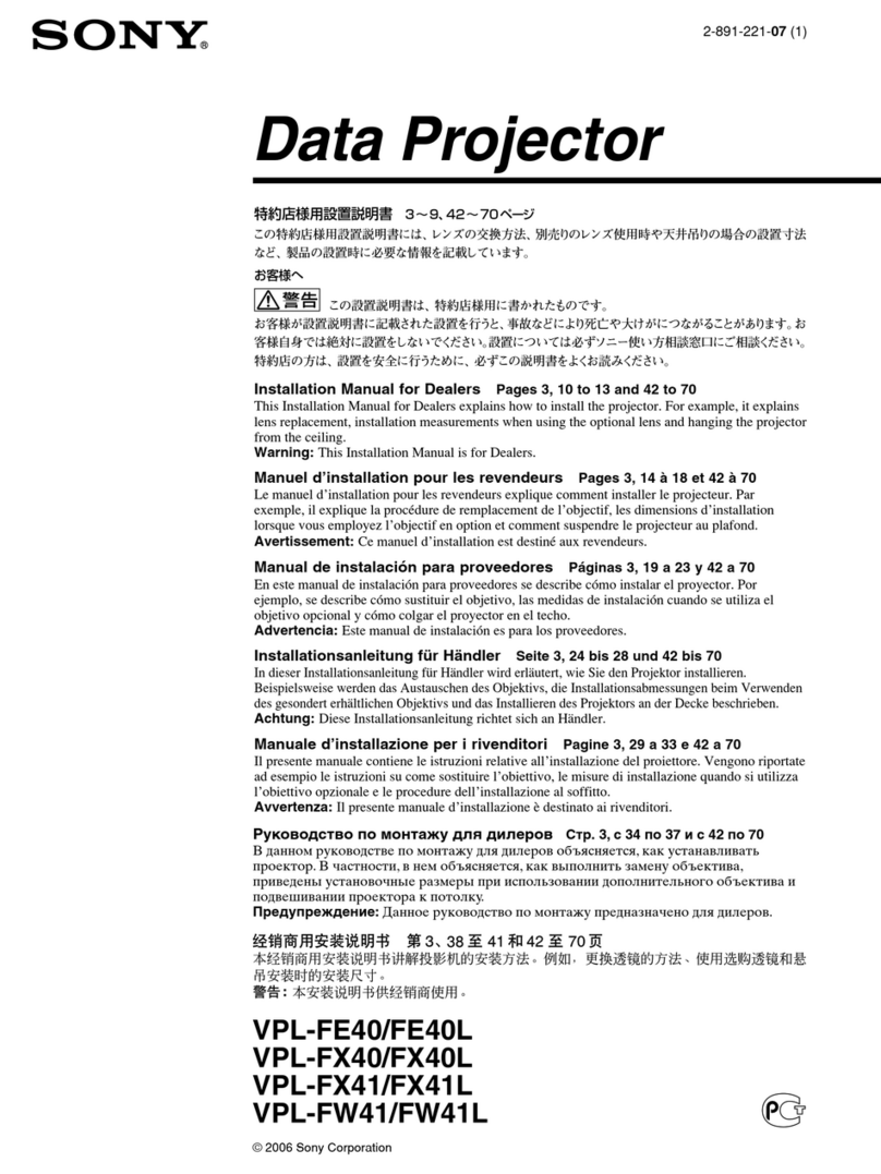 Sony HDMI VPL-FE40L installation manual