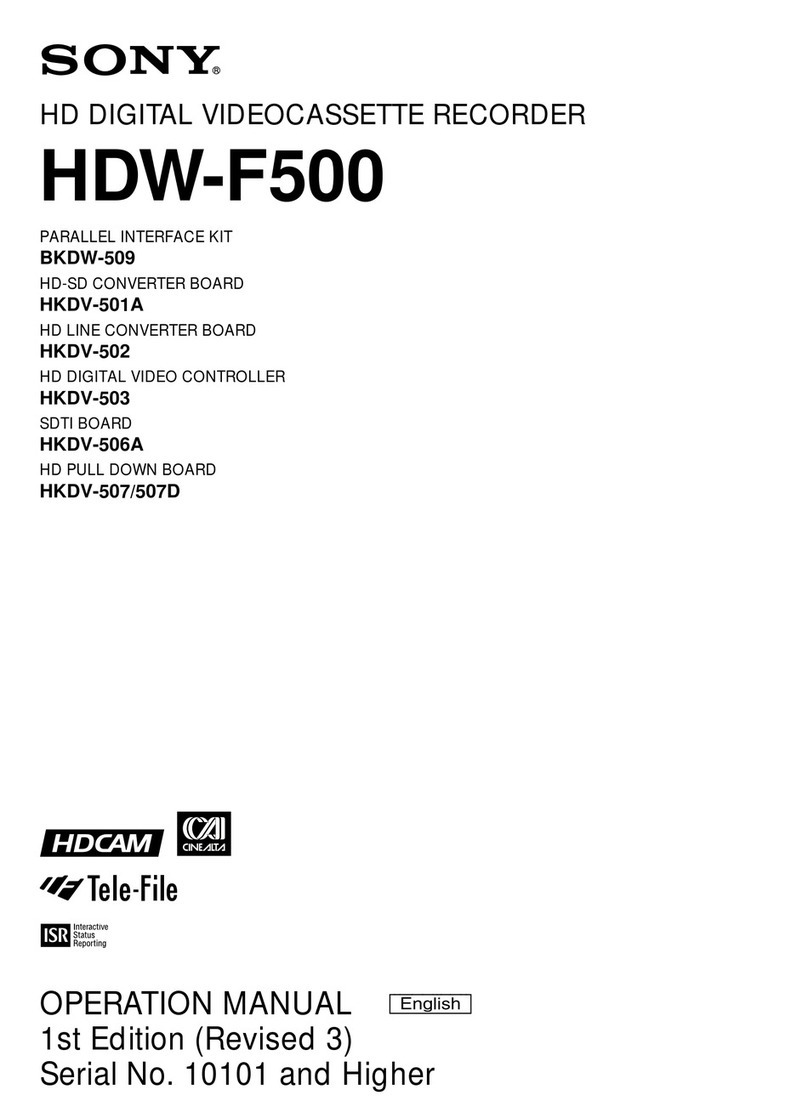 Sony HDCAM HDW-F500 Operation manual