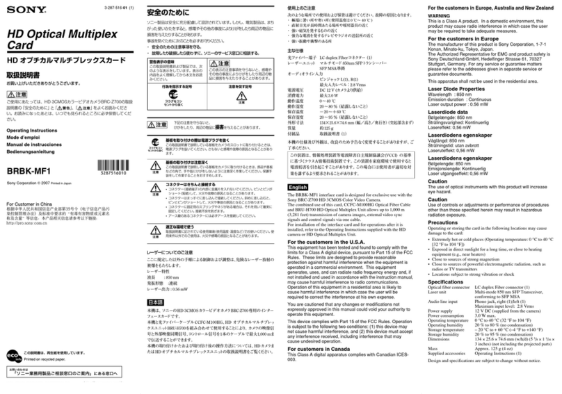 Sony BRBK-MF1 User manual Sony BRBK-MF1 User manual