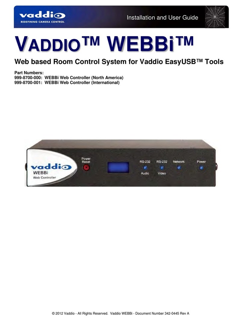 VADDIO 999-8700-000 Installation and user guide
