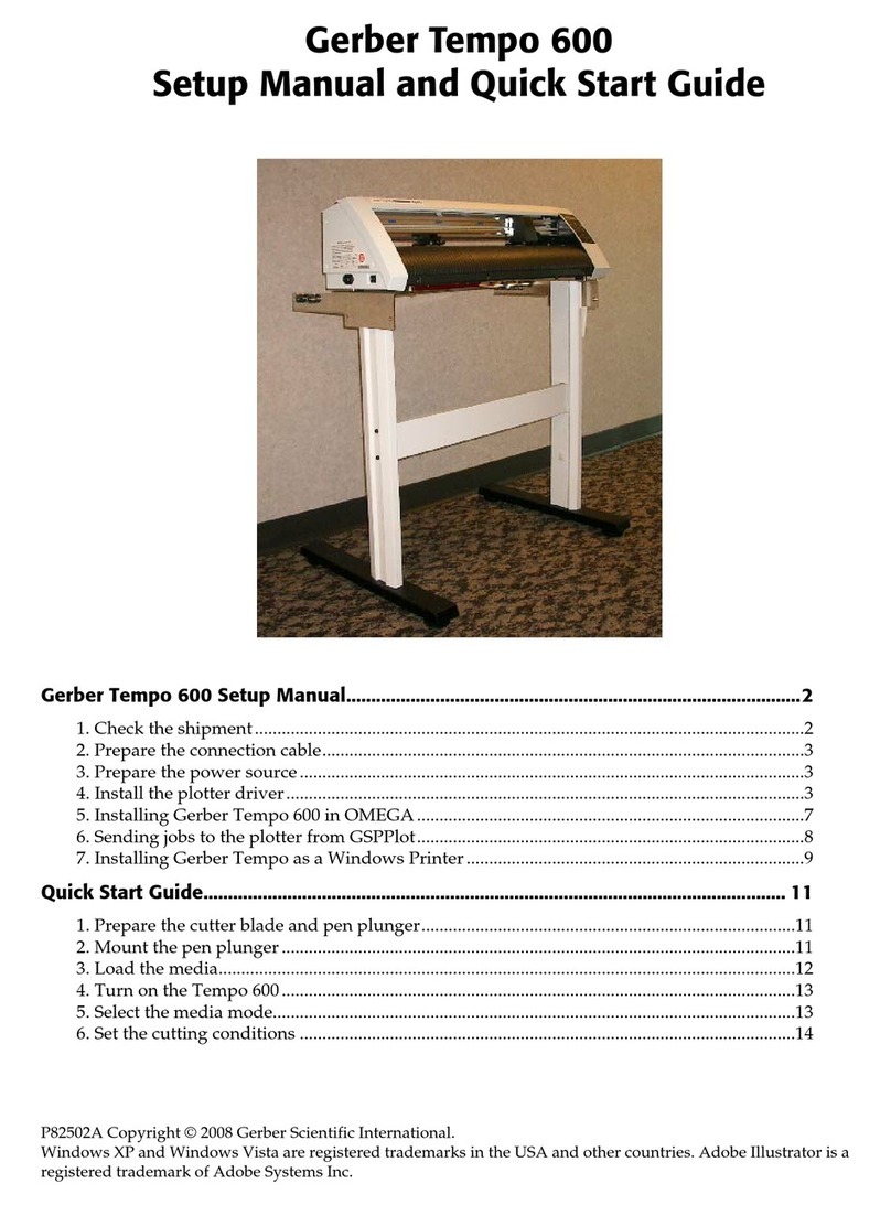 Gerber Tempo 600 Setup manual and quick start guide