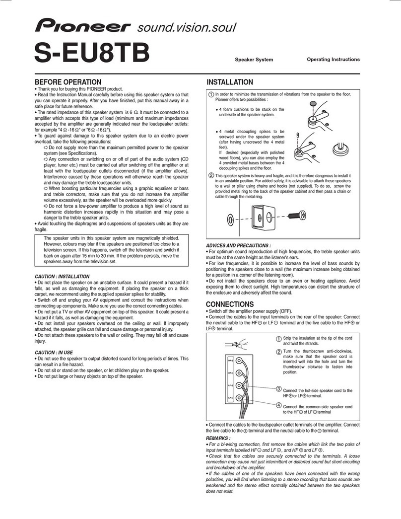 Pioneer S-EU8TB User manual