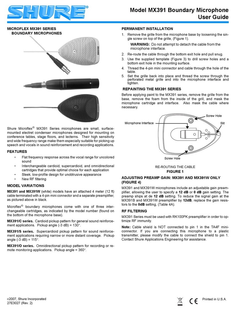 Shure Microflex MX391 Series user guide