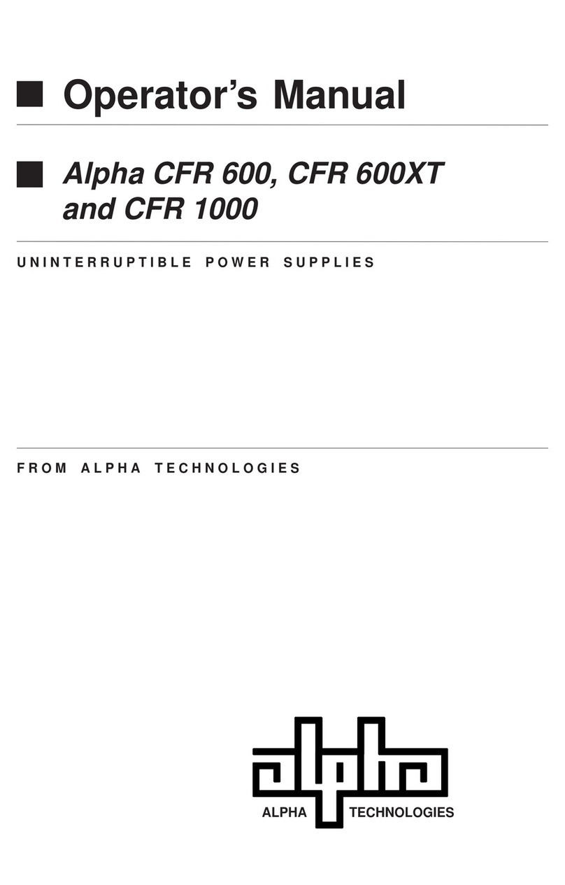 Alpha Technologies CFR 1000 Operator's manual