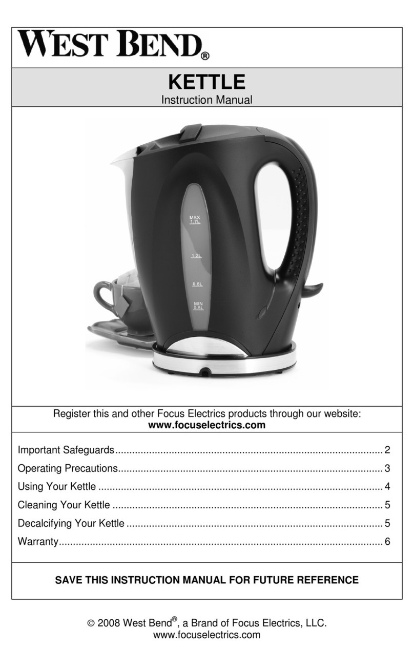 West Bend KETTLE User manual