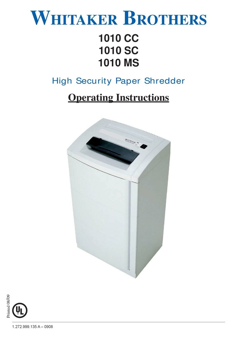 WHITAKER BROTHERS 1010 CC User manual