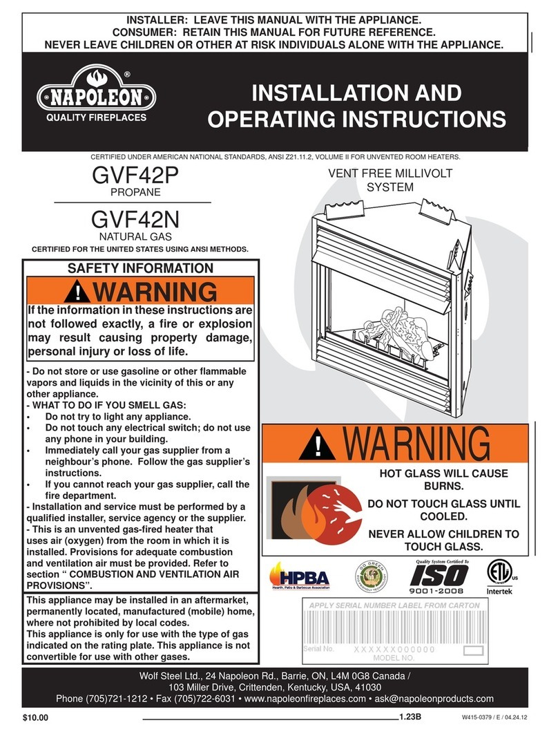 Napoleon GVF42P User manual