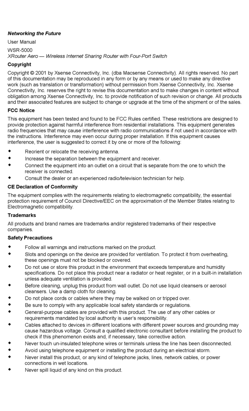 Xsense Connectivity WSR-5000 User manual