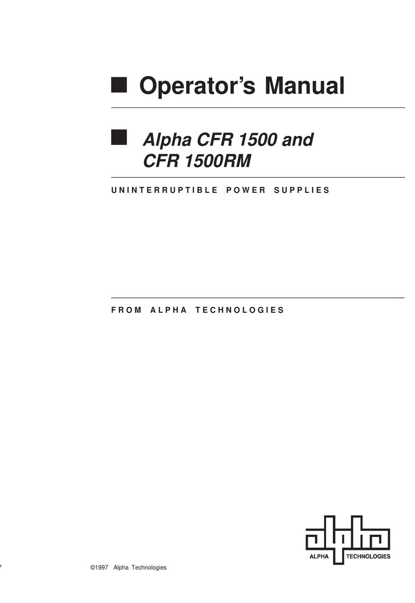Alpha Technologies CFR 1500RM Operator's manual