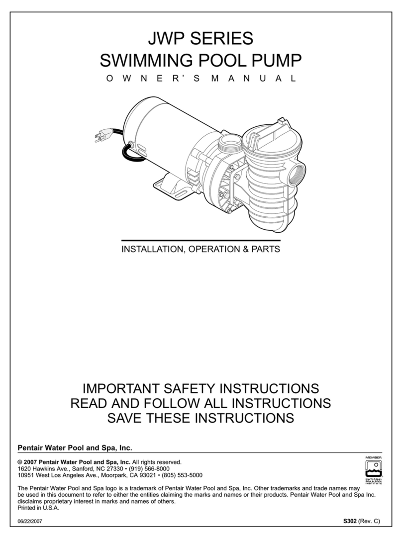 Pentair JWP SERIES owner's manual