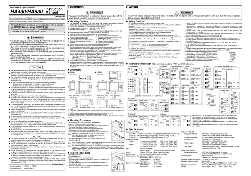 RKC INSTRUMENT HA430 instruction manual RKC INSTRUMENT HA430 instruction manual