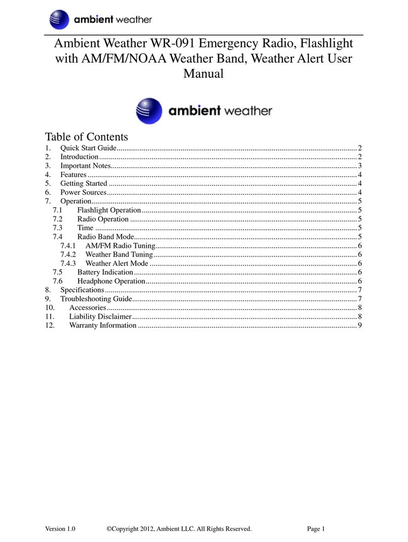 Ambient Weather WR-091 User manual