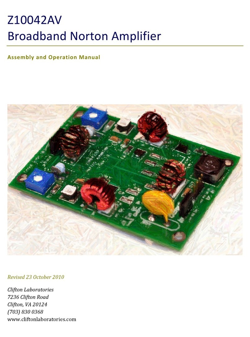 Clifton LAboratories Z10042AV Installation and operating instructions