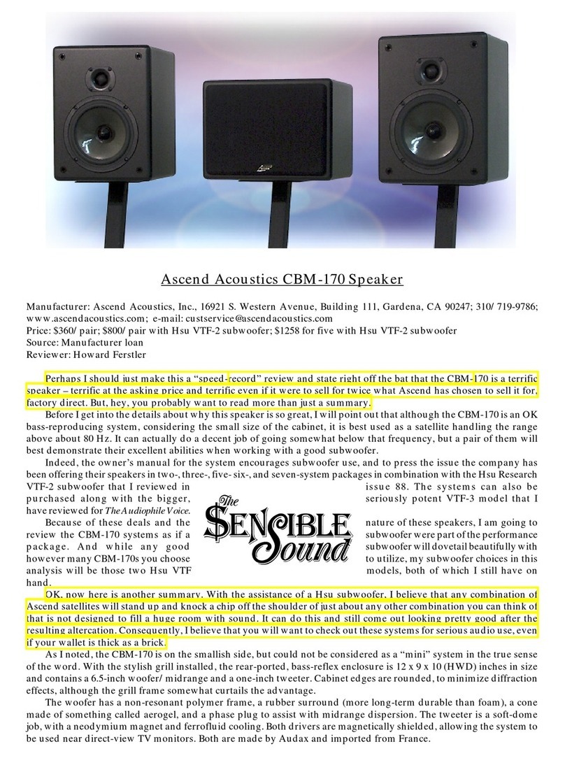Ascend Acoustics CBM-170 User manual