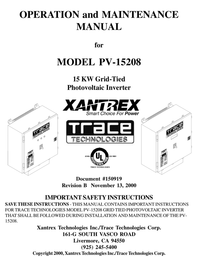 Xantrex PV-15208 Operation and maintenance manual