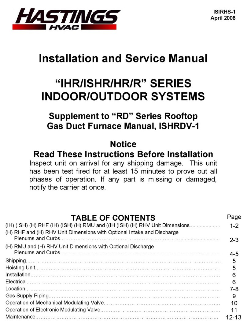 Hastings IHR SERIES Installation and service manual