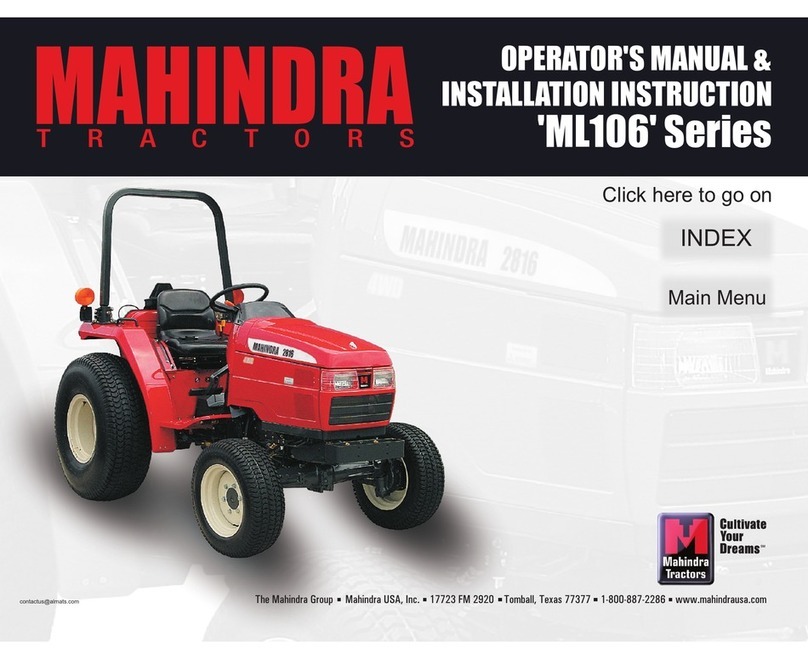 Mahindra ML106 Series Operator's manual & installation instructions