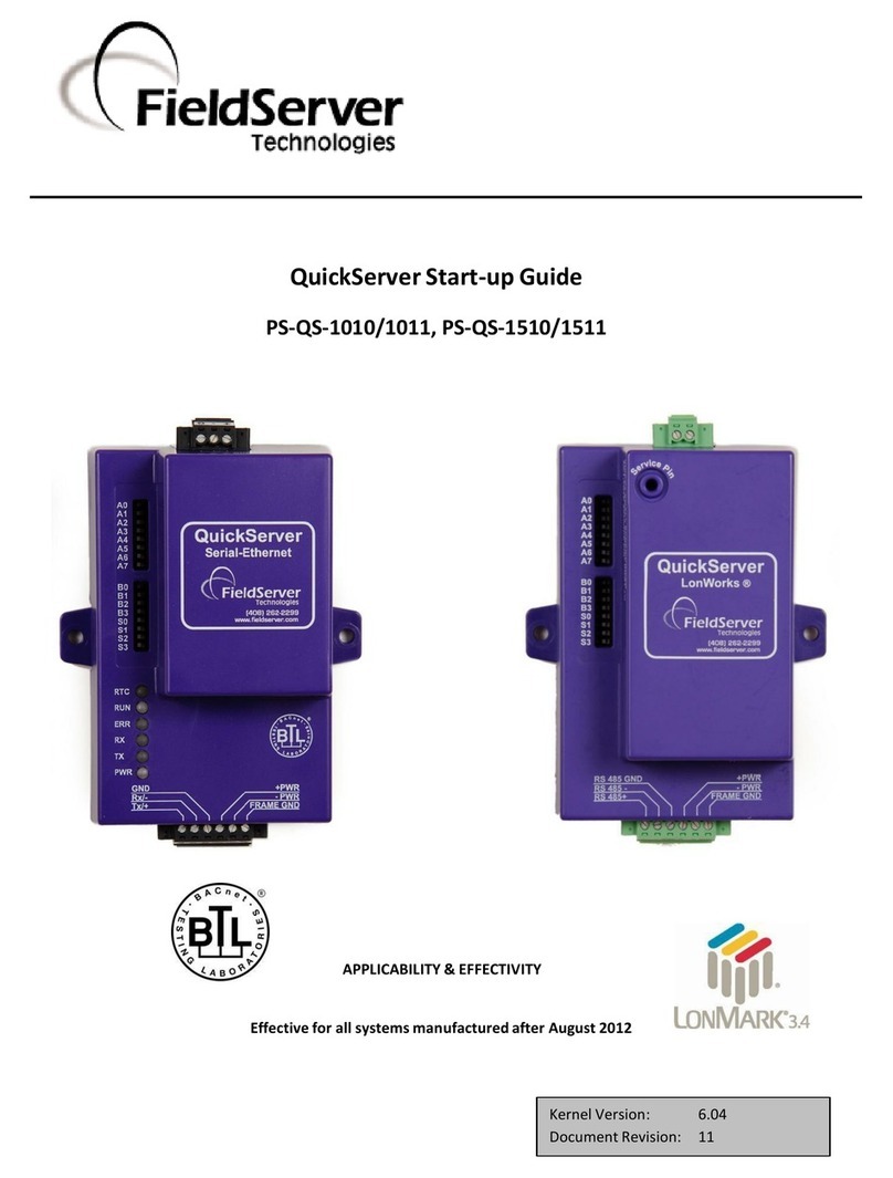 FieldServer QuickServer PS-QS-1010 quick start guide FieldServer QuickServer PS-QS-1010 quick start guide