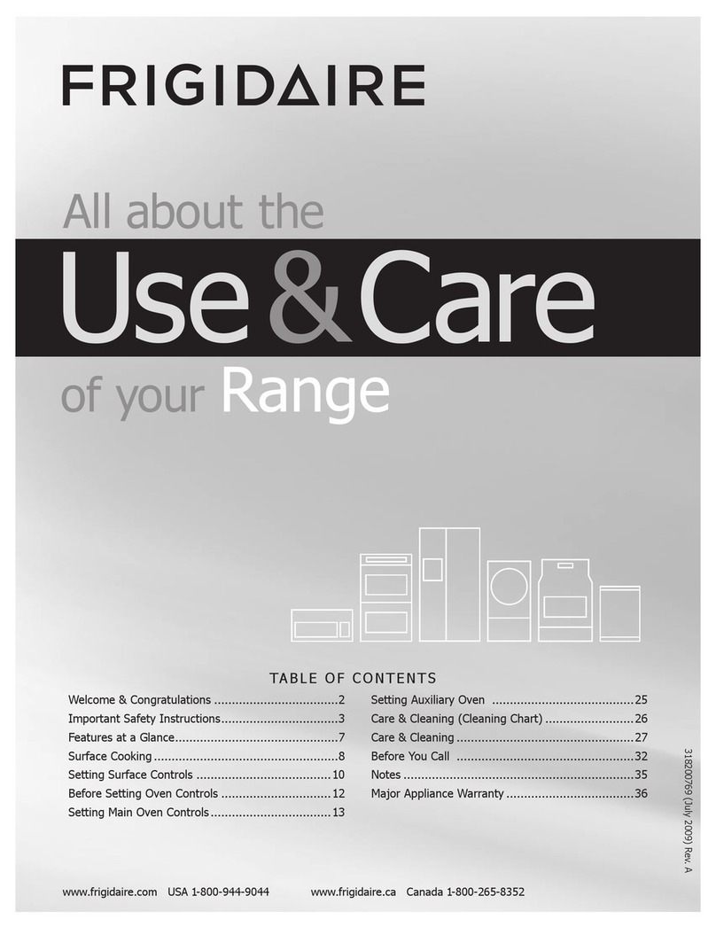 Frigidaire Gas Range User manual