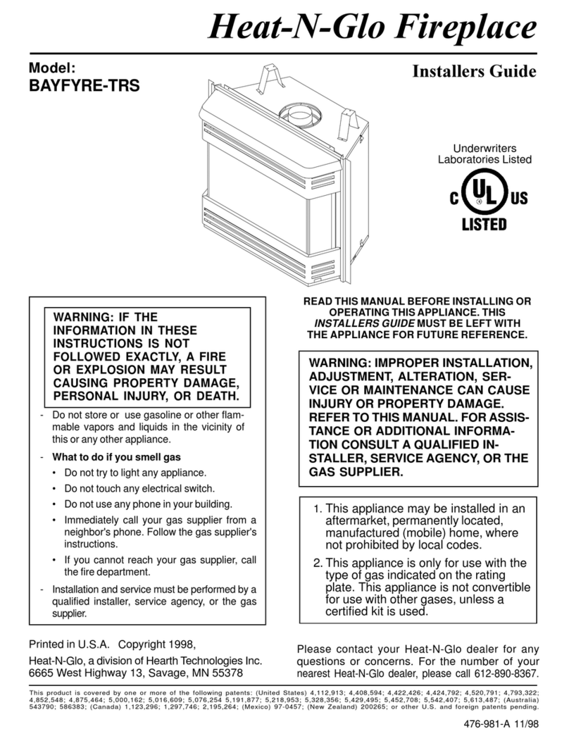Heat-N-Glo BAYFYRE-TRS Installer's guide Heat-N-Glo BAYFYRE-TRS Installer's guide