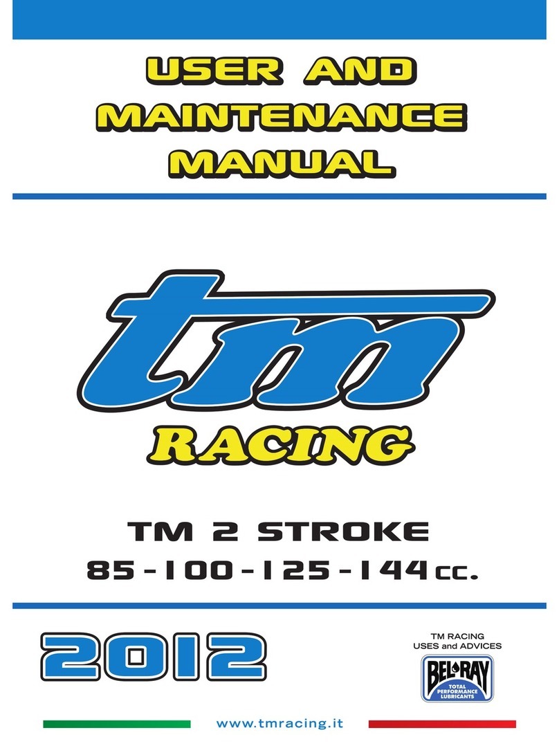 TM RACING TM 2 stroke 85 User and maintenance manual