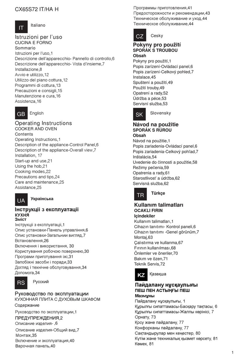 Hotpoint Ariston CX65S72 IT operating instructions Hotpoint Ariston CX65S72 IT operating instructions