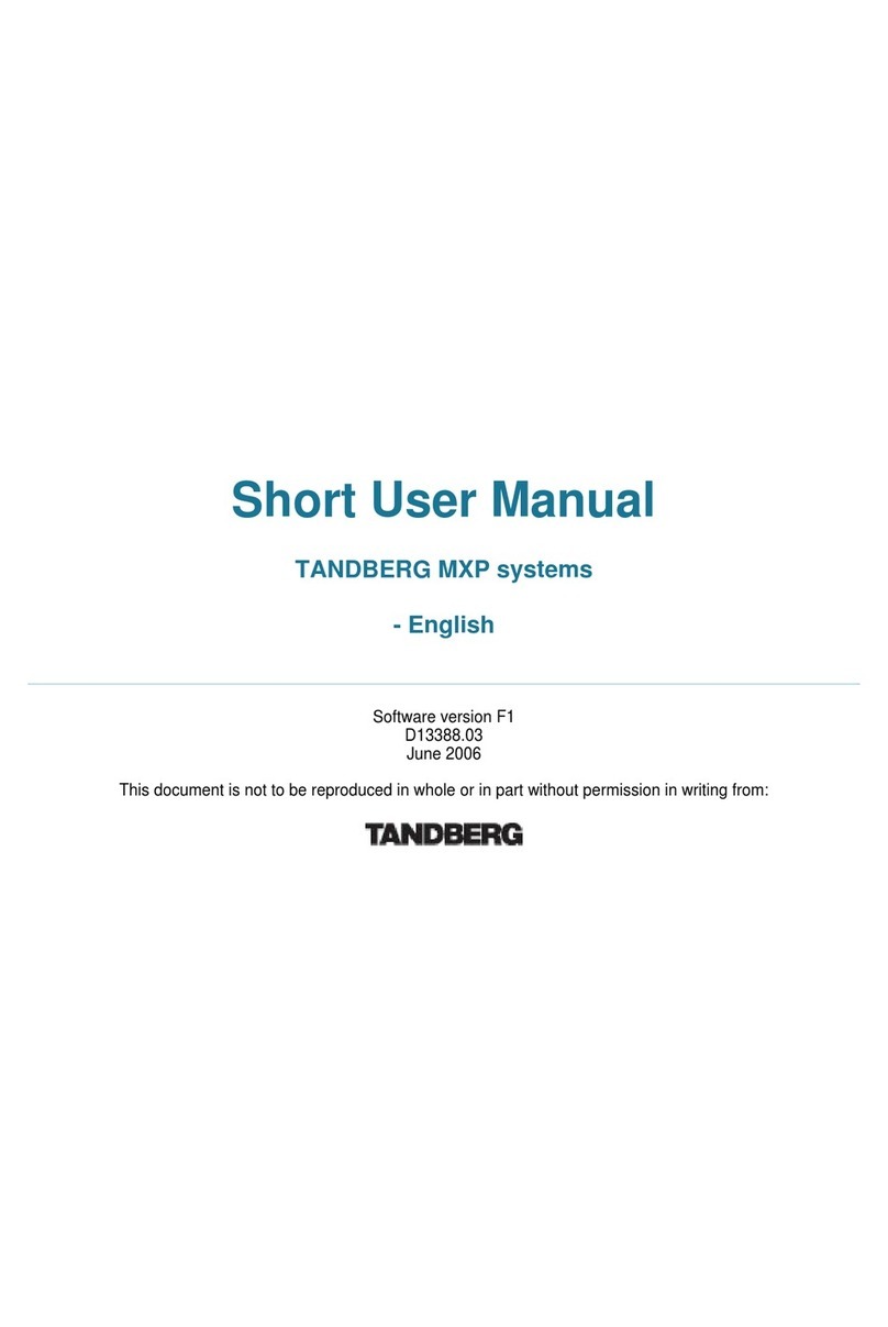 TANDBERG 2000 MXP Short user manual