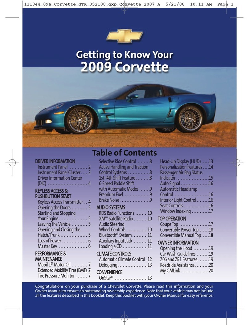 Chevrolet 2009 Corvette User manual Chevrolet 2009 Corvette User manual