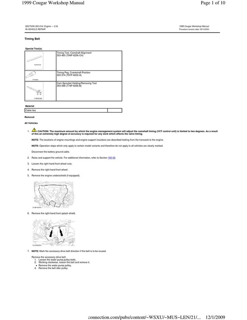 Mercury 1999 Cougar Instruction manual