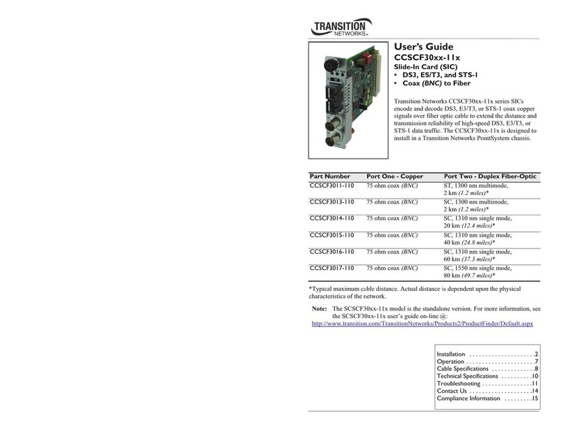Transition Networks CCSCF3011-110 User manual Transition Networks CCSCF3011-110 User manual
