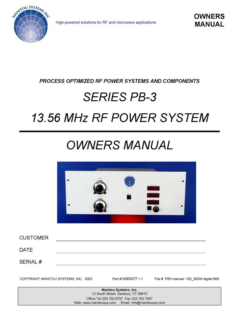 Manitou Systems PB-3 SERIES owner's manual