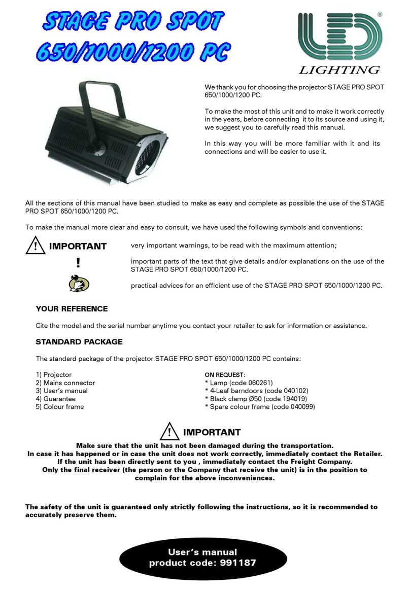 LED Lighting STAGE PRO SPOT 650 user manual