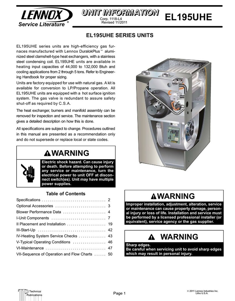 Lennox EL195UHE Elite Series Installation and operation manual Lennox EL195UHE Elite Series Installation and operation manual