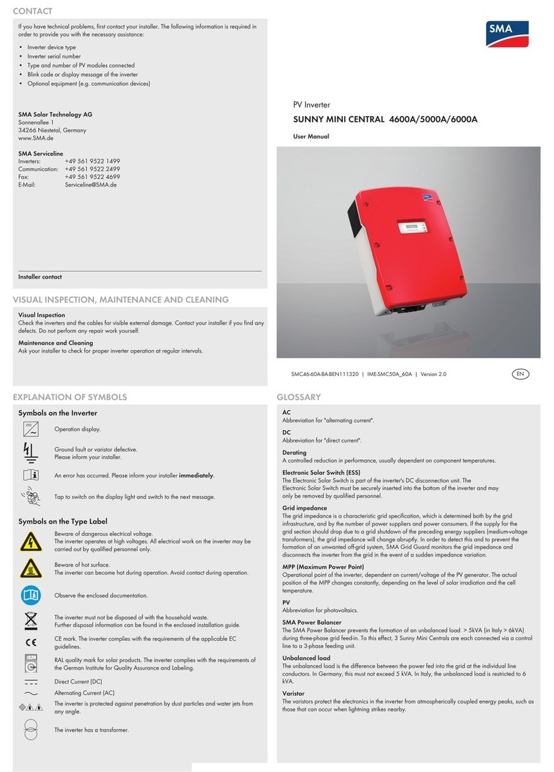 SMA SUNNY MINI CENTRAL 4600A user manual