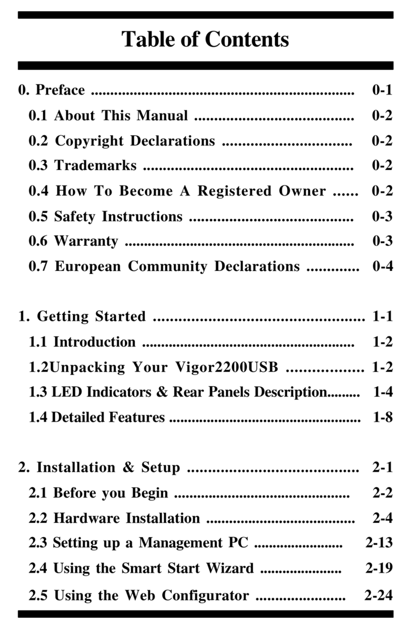 Draytek Vigor2200 Series user manual