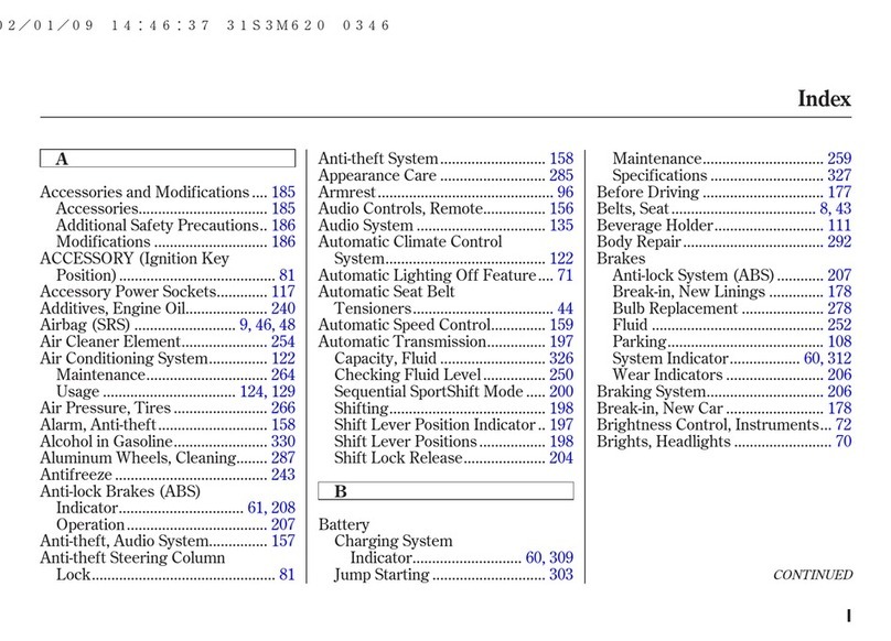Acura CL 2003 User manual