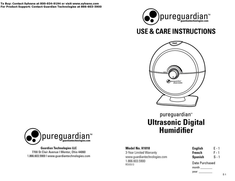 pureguardian H1010 Quick reference guide