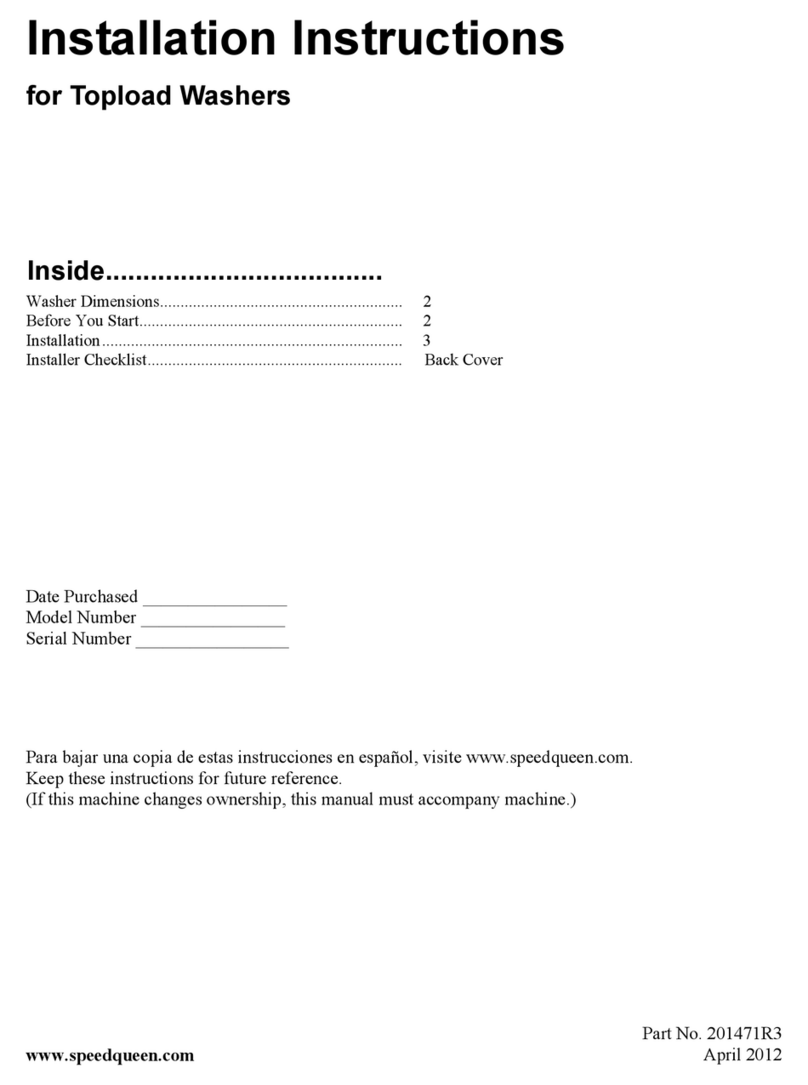 Speed Queen Topload Washers User manual