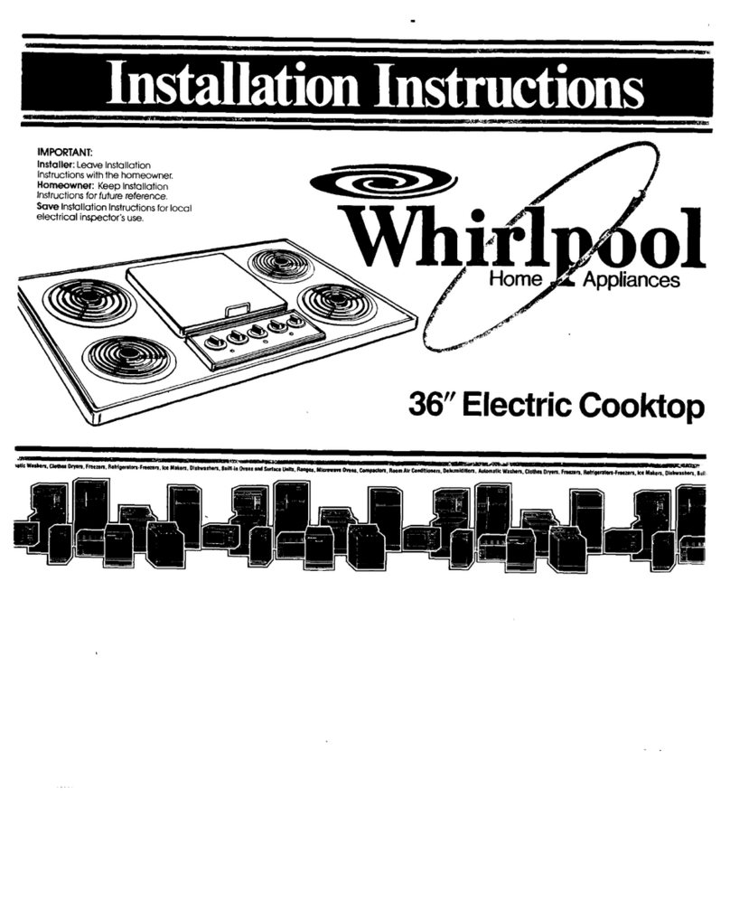 Whirlpool 36'' Freestanding Gas Range installation instructions