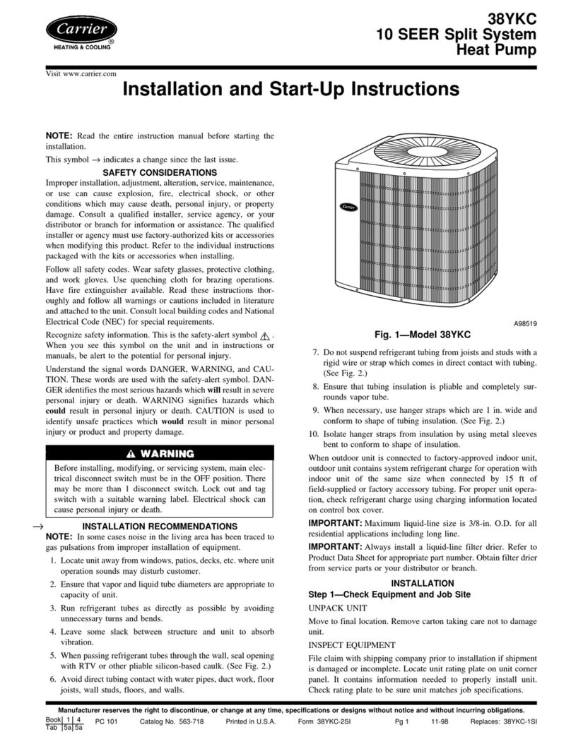 Carrier 38YKC Series Instructions and recipes