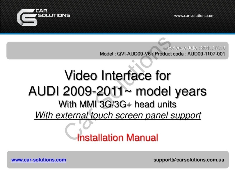 Car Solutions QVI-AUD09-V6 User manual Car Solutions QVI-AUD09-V6 User manual
