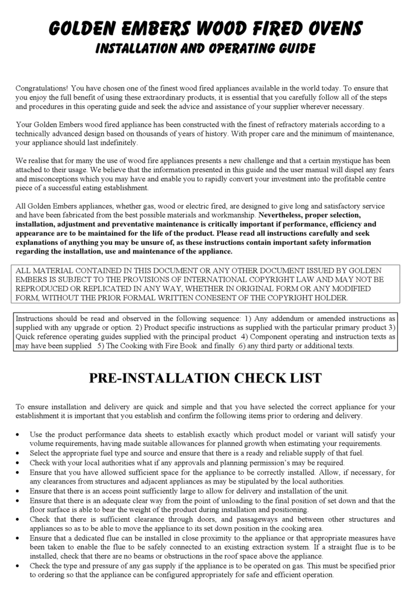 Golden Embers Wood Fired Ovens Installation and operating guide