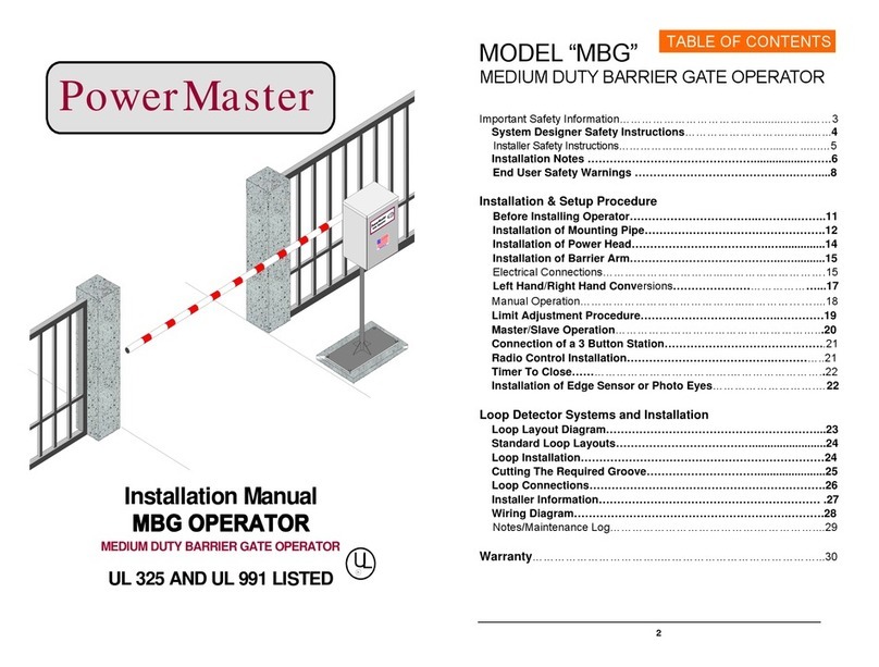 Power Master MBG installation manual