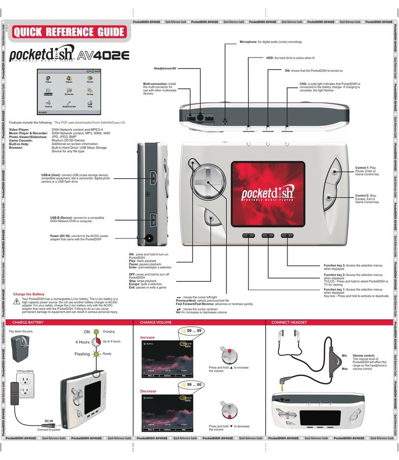 Dish Network Pocketdish AV402E Quick reference guide